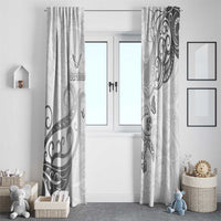 Brain Cancer Awareness Window Curtain Ribbon Polynesian Pattern