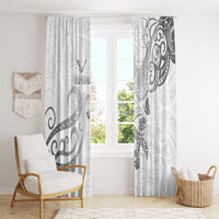 Brain Cancer Awareness Window Curtain Ribbon Polynesian Pattern