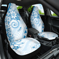 Polynesian Pattern With Plumeria Flowers Car Seat Cover Blue
