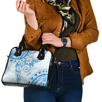 Polynesian Pattern With Plumeria Flowers Shoulder Handbag Blue LT05 - Polynesian Pride
