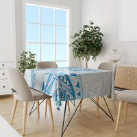 Polynesian Pattern With Plumeria Flowers Tablecloth Blue LT05 - Polynesian Pride