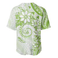 Polynesian Pattern With Plumeria Flowers Baseball Jersey Lime Green LT05 - Polynesian Pride