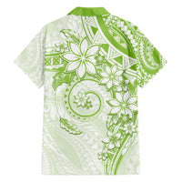 Polynesian Pattern With Plumeria Flowers Family Matching Puletasi and Hawaiian Shirt Lime Green LT05 - Polynesian Pride