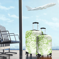 Polynesian Pattern With Plumeria Flowers Luggage Cover Lime Green