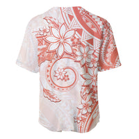 Polynesian Pattern With Plumeria Flowers Baseball Jersey Orange Peach LT05 - Polynesian Pride