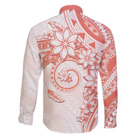 Polynesian Pattern With Plumeria Flowers Family Matching Tank Maxi Dress and Hawaiian Shirt Orange Peach LT05 - Polynesian Pride