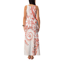 Polynesian Pattern With Plumeria Flowers Family Matching Tank Maxi Dress and Hawaiian Shirt Orange Peach LT05 - Polynesian Pride