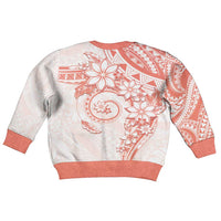 Polynesian Pattern With Plumeria Flowers Kid Ugly Christmas Sweater Orange Peach LT05 - Polynesian Pride