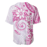 Polynesian Pattern With Plumeria Flowers Baseball Jersey Pink LT05 - Polynesian Pride
