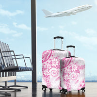 Polynesian Pattern With Plumeria Flowers Luggage Cover Pink