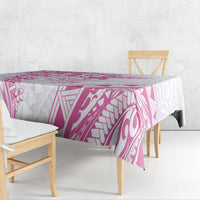 Polynesian Pattern With Plumeria Flowers Tablecloth Pink LT05 - Polynesian Pride