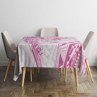 Polynesian Pattern With Plumeria Flowers Tablecloth Pink LT05 - Polynesian Pride