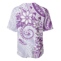 Polynesian Pattern With Plumeria Flowers Baseball Jersey Purple LT05 - Polynesian Pride