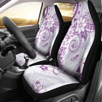 Polynesian Pattern With Plumeria Flowers Car Seat Cover Purple