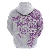 Polynesian Pattern With Plumeria Flowers Hoodie Purple