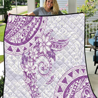 Polynesian Pattern With Plumeria Flowers Quilt Purple LT05 Purple - Polynesian Pride