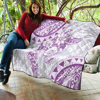 Polynesian Pattern With Plumeria Flowers Quilt Purple LT05 - Polynesian Pride