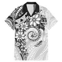 Polynesian Pattern With Plumeria Flowers Family Matching Mermaid Dress and Hawaiian Shirt White LT05 Dad's Shirt - Short Sleeve White - Polynesian Pride