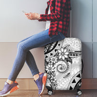 Polynesian Pattern With Plumeria Flowers Luggage Cover White