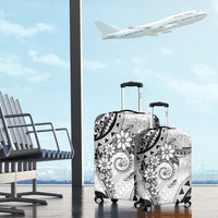 Polynesian Pattern With Plumeria Flowers Luggage Cover White