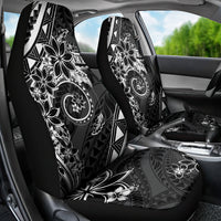 Polynesian Pattern With Plumeria Flowers Car Seat Cover Black LT05 - Polynesian Pride