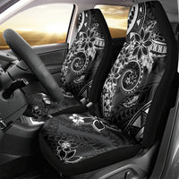 Polynesian Pattern With Plumeria Flowers Car Seat Cover Black LT05 - Polynesian Pride