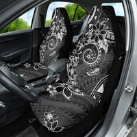 Polynesian Pattern With Plumeria Flowers Car Seat Cover Black LT05 - Polynesian Pride