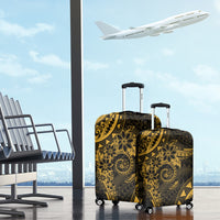 Polynesian Sunset Plumeria Luggage Cover Gold Polynesian Tattoo