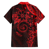 Polynesian Sunset Plumeria Family Matching Long Sleeve Bodycon Dress and Hawaiian Shirt Red Polynesian Tattoo