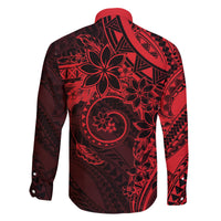 Polynesian Sunset Plumeria Family Matching Tank Maxi Dress and Hawaiian Shirt Red Polynesian Tattoo