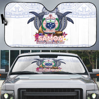 Samoa Independence Day Auto Sun Shade Samoa United For A New Beginning LT05 White - Polynesian Pride