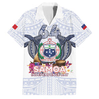 Samoa Independence Day Family Matching Long Sleeve Bodycon Dress and Hawaiian Shirt Samoa United For A New Beginning LT05 Dad's Shirt - Short Sleeve White - Polynesian Pride