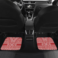 Tonga King Tupou VI Day Car Mats Traditional Tongan Kupesi Pattern LT05 Set 2pcs - Back Red - Polynesian Pride