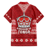 Tonga King Tupou VI Day Family Matching Off The Shoulder Long Sleeve Dress and Hawaiian Shirt Traditional Tongan Kupesi Pattern