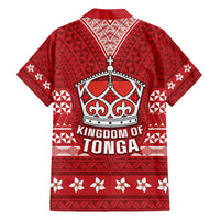 Tonga King Tupou VI Day Family Matching Off Shoulder Maxi Dress and Hawaiian Shirt Traditional Tongan Kupesi Pattern
