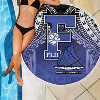 Fiji Drua Beach Blanket Fijian Tapa Pattern LT05 - Polynesian Pride