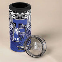 Custom Fiji Drua 4 in 1 Can Cooler Tumbler Fijian Tapa Pattern LT05 - Polynesian Pride