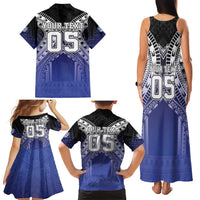 Custom Fiji Drua Family Matching Tank Maxi Dress and Hawaiian Shirt Fijian Tapa Pattern