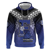 Custom Fiji Drua Hoodie Fijian Tapa Pattern