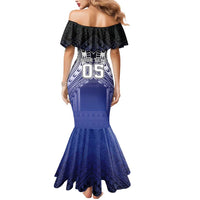Custom Fiji Drua Mermaid Dress Fijian Tapa Pattern