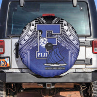 Fiji Drua Spare Tire Cover Fijian Tapa Pattern LT05 Blue - Polynesian Pride
