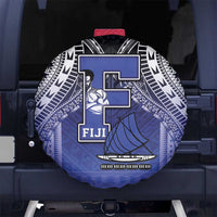 Fiji Drua Spare Tire Cover Fijian Tapa Pattern LT05 No hole Blue - Polynesian Pride
