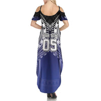 Custom Fiji Drua Summer Maxi Dress Fijian Tapa Pattern LT05 - Polynesian Pride