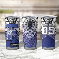 Custom Fiji Drua Tumbler Cup Fijian Tapa Pattern