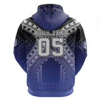 Custom Fiji Drua Zip Hoodie Fijian Tapa Pattern