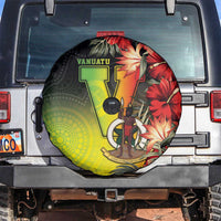 Aboriginal Dot Art Vanuatu Spare Tire Cover Tropical Flowers