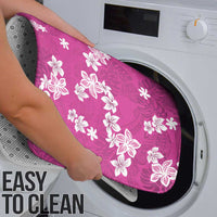 Hawaii Monstera Deliciosa Bathroom Set Pink Plumeria Polynesian Pattern - Polynesian Pride