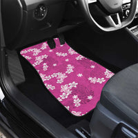 Hawaii Monstera Deliciosa Car Mats Pink Plumeria Polynesian Pattern - Polynesian Pride