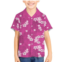 Hawaii Monstera Deliciosa Family Matching Mermaid Dress and Hawaiian Shirt Pink Plumeria Polynesian Pattern - Polynesian Pride