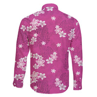 Hawaii Monstera Deliciosa Family Matching Short Sleeve Bodycon Dress and Hawaiian Shirt Pink Plumeria Polynesian Pattern - Polynesian Pride